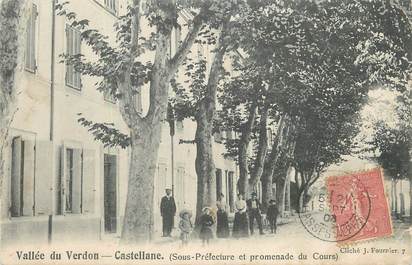 / CPA FRANCE 04 "Castellane, sous préfecture et promenade du cours"