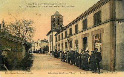 CPA FRANCE 82 "Villemade, la mairie et le clocher"