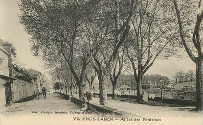 CPA FRANCE 82 "Valence d'Agen, allée des Fontaines"