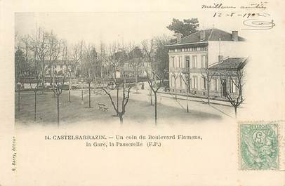 CPA FRANCE 82 "Castelsarrazin, coin du bld Flamens, la gare"