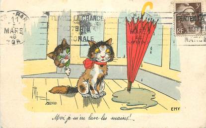 CPA ILLUSTRATEUR G. BOURET / CHAT