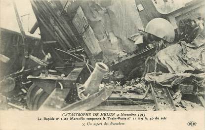 CPA FRANCE 77 "Melun, catastrophe de chemin de fer, 1913"