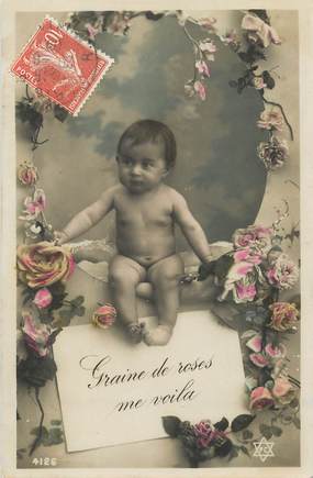 CPA NU / ENFANT "Graine de Roses me voilà..."