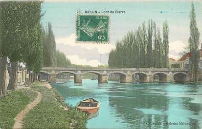 CPA FRANCE 77 "Melun, Pont de pierre"