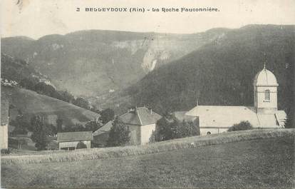 / CPA FRANCE 01 "Belleydoux, la roche Fauconnière"