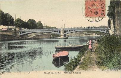 CPA FRANCE 77 "Melun, Pont aux Moulins"