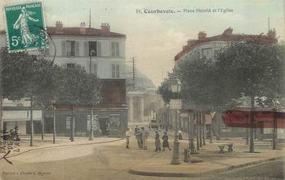 / CPA FRANCE 92 "Courbevoie, place hérold et l'église"