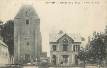 / CPA FRANCE 28 "Boisville la Saint Père, l'église et le bureau de postes"