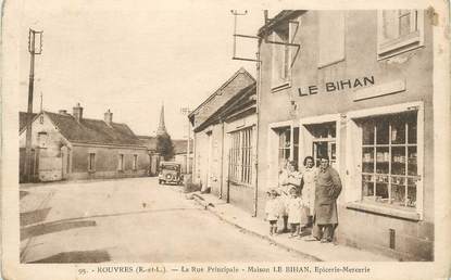 CPA FRANCE 28 "Rouvres, la rue principale, Epicerie Mercerie , Pr. Le BIHAN"