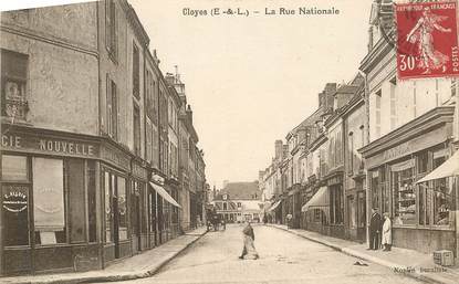 CPA FRANCE 28 "Cloyes, La Rue Nationale"