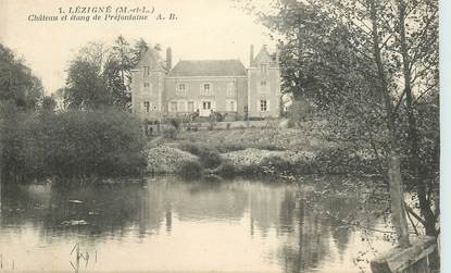 CPA FRANCE 49 "Lézigné, chateau et étang de Préfontaine"