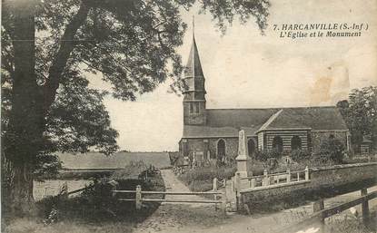 CPA FRANCE 76 " Harcanville, Eglise et le Monument"