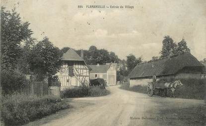 CPA FRANCE 76 " Flamanville, entrée du village"