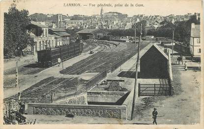 CPA FRANCE 22 "Lannion, la gare" / TRAIN