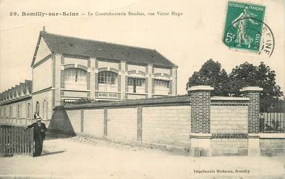 CPA FRANCE 10 "Romilly sur Seine, la Caoutchouterie Boudios, rue V. Hugo"