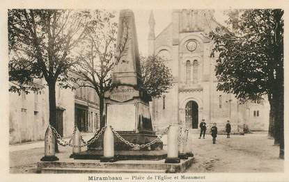 CPA FRANCE 17 "Mirambeau, place de l'Eglise et monument aux morts"