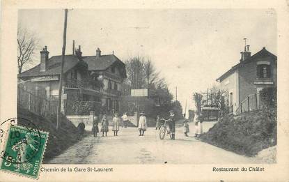 CPA FRANCE  76 "Saint Laurent de Brevedent, restaurant du Chalet, chemin de la gare"