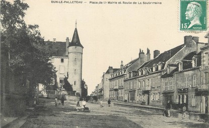 / CPA FRANCE 23 "Dun le Palleteau, place de la mairie et route de la Souterraine"