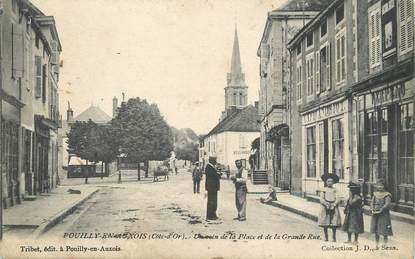 / CPA FRANCE 21 "Pouilly en Auxois, un coin de la place et la grande rue"