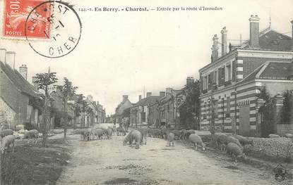 / CPA FRANCE 18 "Charost, entrée par la route d'Issoudun"