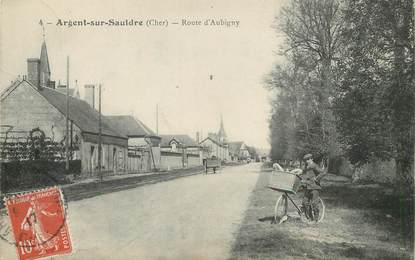 / CPA FRANCE 18 "Argent sur Sauldre, route d'Aubigny"