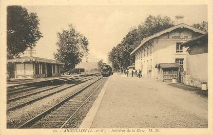 CPA FRANCE 47 "Aiguillon, interieur de la gare" / TRAIN