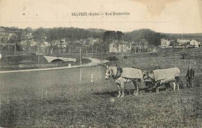 / CPA FRANCE 11 "Belvèze, vue générale" / CHEVAL / VACHE / ATTELAGE