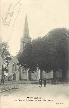 CPA FRANCE 45  "Amilly, la place de l'Eglise, le gros marronnier"