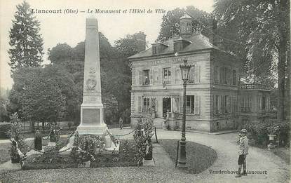 / CPA FRANCE 60 "Liancourt, le monument et l'hôtel de ville"