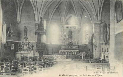 / CPA FRANCE 12 "Monteils, intérieur de l'église"