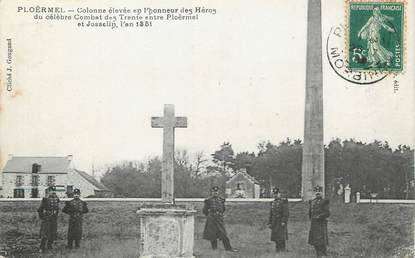 / CPA FRANCE 56 "Ploërmel, colonne élevée en l'honneur des Héros"