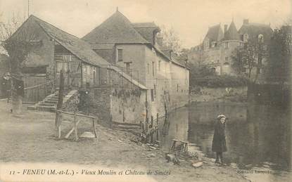 CPA FRANCE 49 "Feneu, vieux moulin et chateau de Sautré"