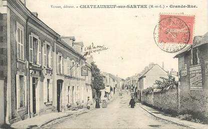 CPA FRANCE 49 "Chateauneuf sur Sarthe, la grande rue"