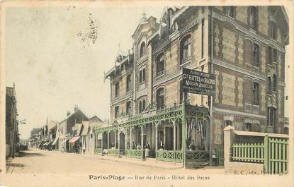 CPA FRANCE 62 "Le Touquet Paris Plage, rue de Paris, Hôtel des bains"