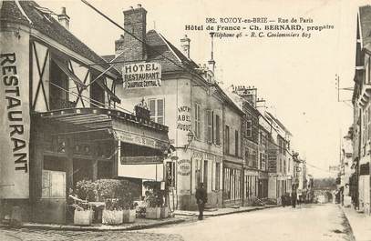 CPA FRANCE 77 "Rozoy en Brie, rue de Paris, Hotel de France"