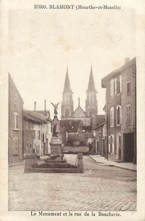 / CPA FRANCE 54 "Blamont, monument et la rue de la Boucherie"