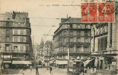 CPA FRANCE 76 "Rouen, la rue de la République"