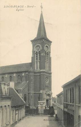 / CPA FRANCE 59 "Loon plage, église"