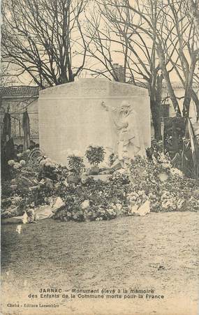 / CPA FRANCE 16 "Jarnac, monument aux morts"