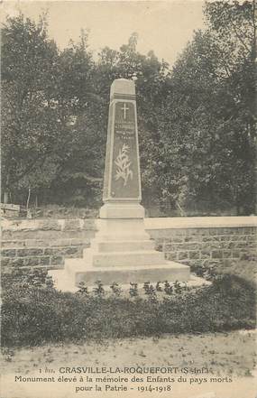 / CPA FRANCE 76 "Crasville La Roquefort" / MONUMENT AUX MORTS