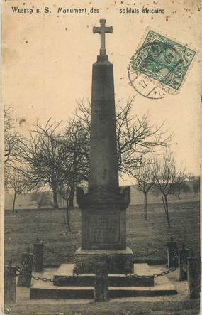 CPA FRANCE 67 "Woerth, monument aux morts, soldats noirs africains"