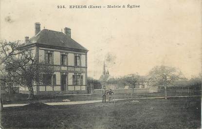 / CPA FRANCE 27 "Epieds, mairie et église"