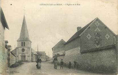 / CPA FRANCE 27 "Courcelles sur Seine, l'église et la rue"