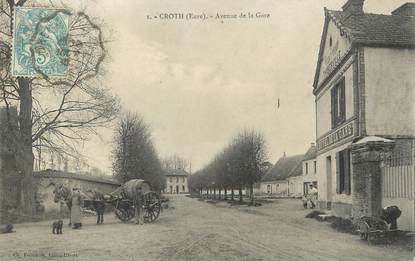 / CPA FRANCE 27 "Croth, av de la gare"