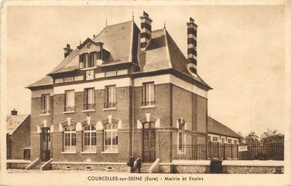 / CPA FRANCE 27 "Courcelles sur Seine, mairie et école"