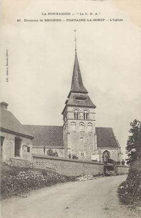 / CPA FRANCE 27 "Environs de Brionne, Fontaine la Soret, l'église"