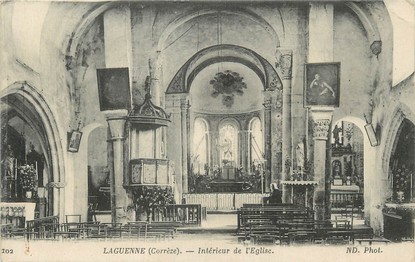 / CPA FRANCE 19 "Laguenne, intérieur de l'église"