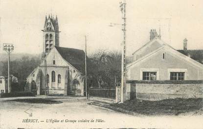 CPA FRANCE 77 "Héricy, l'Eglise et groupe scolaire de filles"