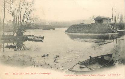CPA FRANCE 77 "Isles Armentières, le barrage"