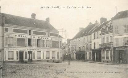 CPA FRANCE 77 "Rebais, un coin de la poste, Hotel du sauvage"